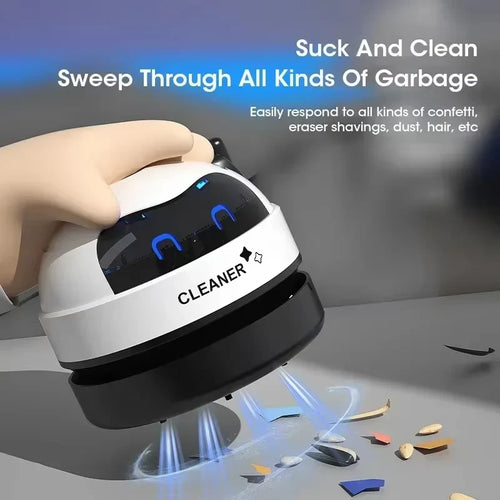 Mini Desk Vacuum Cleaner – USB Rechargeable Table Sweeper